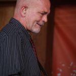 Sammy Shelor with Lonesome River Band at the August 2015 Gettysburg Bluegrass Festival - photo by Frank Baker