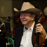 Bobby Hicks and his fiddle at Wide Open Bluegrass 2015 - photo by Tara Linhardt