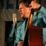 Paul Martin with Marty Stuart and Harry Stinson at the Delaware Valley Bluegrass Festival (September 2012) photo by Frank Baker