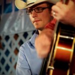 Drew Phelps with The Quebe Sisters at the Delaware Valley Bluegrass Festival (September 2012) photo by Frank Baker