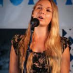Sarah Amos singing with her Dad (Bob) at Delaware Valley (September 2012) - photo by Frank Baker