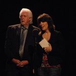 J.D. Crowe and Kristin Benson presenting at the 2012 IBMA Awards Show - photo by Dan Loftin