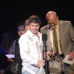 Lonesome River Band accepting Instrumental Event at the 2012 IBMA Awards Show - photo by Dan Loftin
