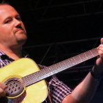 Stephen Mougin with The Sam Bush Band at ROMP 2013 - photo by Terry Herd