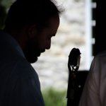 Robert Greer with Town Mountain at Bluegrass On The Grass (July 13, 2013) - photo by Frank Baker