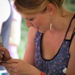 Celia Woodsmith with Della Mae at Gettysburg (August 2013) - photo © Frank Baker