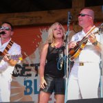 Rhonda Vincent sings with Country Current at the Gettysburg Bluegrass Festival (August 2014) - photo by Frank Baker