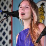 Sarah Amos with Bob Amos & Catamount Crossing at the 2014 Delaware Valley Bluegrass Festival - photo by Frank Baker