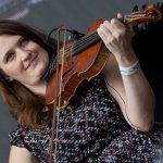Kimber Ludiker with Della Mae at the 2014 Wide Open Bluegrass Festival in Raleigh, NC - photo ©Todd Powers
