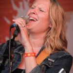 Missy Armstrong with Detour at the Gettysburg Bluegrass Festival (May 2015) - photo by Frank Baker
