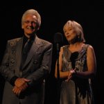 Hosts Del McCoury and Laurie Lewis at the 2012 IBMA Awards Show - photo by Dan Loftin