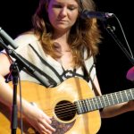 Celia Woodsmith with Della Mae showcasing at WOB 2012 - photo by Woody Edwards