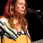 Celia Woodsmith with Della Mae showcasing at WOB 2012 - photo by Woody Edwards