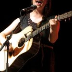 Courtney Hartman with Della Mae showcasing at WOB 2012 - photo by Woody Edwards