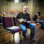John Reischman backstage at the 2013 California Banjo Extravaganza - photo by Mike Melnyk