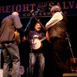 Sammy Shelor, Bill Evans, and Tony Trischka at the 2013 California Banjo Extravaganza - photo by Dan Moriarity