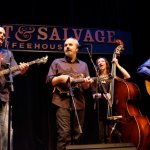 Sammy Shelor at the 2013 California Banjo Extravaganza with John Reischman, Sharon Gilchrist and Jim Nunally - photo by Dan Moriarity