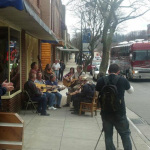 Sammy Passamano mans the camera for the Pretty Little Girl From Galax video shoot - photo by Kendra Coomes