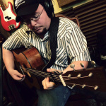 Jereme Brown recording with Tommy Brown & County Line Grass at Tom Feller's studio in Indiana (May 30, 2016)