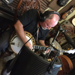 Tommy Brown recording with County Line Grass at Tom Feller's studio in Indiana (May 30, 2016)