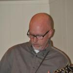 Greg Hodge performs with the Dale Ann Bradley Band at the Clarence-Akron Mennonite Church in Akron, NY - photo © Bill Warren