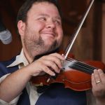 Hunter Berry with Rhonda Vincent & The Rage at the August 2016 Gettysburg Bluegrass Festival - photo by Frank Baker