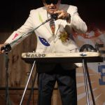 Waldo Otto with Red Knuckles & the Trailblazers at the August 2016 Gettysburg Bluegrass Festival - photo by Frank Baker