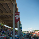 Main bleacher seats at HoustonFest 2016 - photo by Emily Edmonds Miller