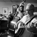 Jeff White warms up with Michael Cleveland & Flamekeeper backstage at The Station Inn (4/15/16)