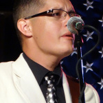 Daniel Patrick with Larry Sparks at the 2016 Musicians Against Childhood Cancer festival - photo by Daniel Mullins