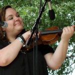 Courtney Rorrer with Alan Bibey & Grasstowne at the 2016 Musicians Against Childhood Cancer festival - photo by Daniel Mullins