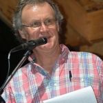 MC Blake Williams at the 2016 Milan Bluegrass Festival - photo by Bill Warren