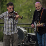 Mike Hartgrove and Sammy Shelor with Lonesome River Band at the 2016 Old Settler's Music Festival in Austin, TX - photo by Tom Dunning