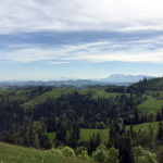A view of the Swiss Alps heading to Basel, Switzerland