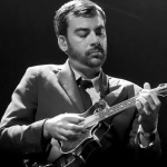 Mike Gugino with Steep Canyon Rangers at RockyGrass 2016 - photo by Daniel Mullins