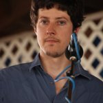 Patrick McAvinue with Audie Blaylock at the 2013 Delaware Valley Bluegrass Festival - photo by Frank Baker