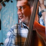 Jason Moore with Audie Blaylock and Redline at the 2013 Delaware Valley Bluegrass Festival - photo by Frank Baker