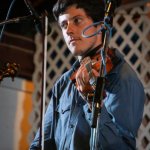 Patrick McAvinue with Audie Blaylock at the 2013 Delaware Valley Bluegrass Festival - photo by Frank Baker