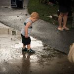 Nothing beats a puddle at the 2016 Bluegrass Bluegrass on the Grass festival on the campus of Dickinson College - photo by Frank Baker
