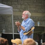 Organizer/founder Dr. Davis Tracy at the 2016 Bluegrass Bluegrass on the Grass festival on the campus of Dickinson College - photo by Frank Baker