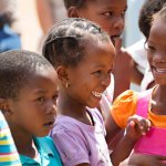 South African schoolchildren during a visit from the 2012 Banjo Safari crew - photo by Kevin Dooley