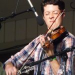 Patrick MacAvinue with Audie Blaylock at Bean Blossom 2015 - photo by Daniel Mullins