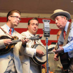 C.J. Lewanowski, Chris Hill and Karl Shiflett at Bean Blossom 2012 - photo © MaryE Yeomans