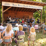 Big jam on stage at Bean Blossom 2012 - photo © MaryE Yeomans