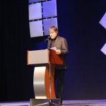 Béla Fleck delivers the Keynote Address at World of Bluegrass 2014 - photo by Becky Johnson