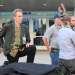 Ira Gitlin outside the Raleigh Convention Center at World of Bluegrass 2014 - photo by Becky Johnson