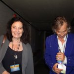 Kathy Kallick and Jim Lauderdale at World of Bluegrass 2014 - photo by Becky Johnson