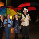 Returning from a rainy awards show at World of Bluegrass 2015 - photo by Becky Johnson