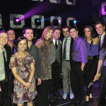 Alison Krauss with a group of Berklee students - Berklee students perform Cluck Old Hen at the annual pre-commencement concert - Photo by Phil Farnsworth