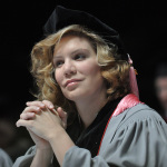 Alison Krauss on the dais at the 2012 Berklee Commencement - Photo by Phil Farnsworth